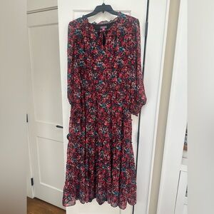 Vince Camuto Floral Red and Green Dress